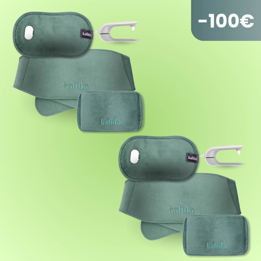 Kit - 2x Borsa Dell’Acqua Calda Elettrica Kalida + Cintura Corpo + Pouch Termico